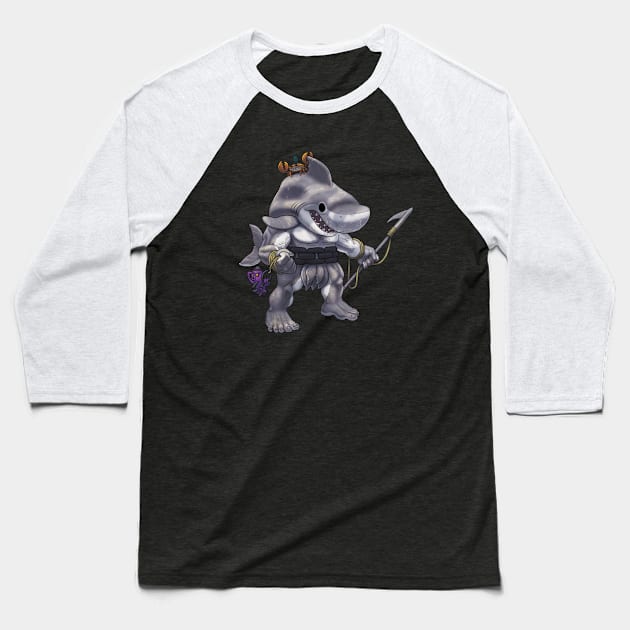 Barbarian Shark the mutant shark man. Baseball T-Shirt by JENNEX